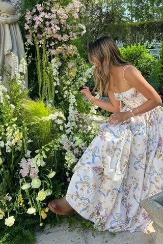 Tasmin Midi Dress - White Floral