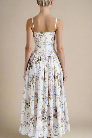 Tasmin Midi Dress - White Floral