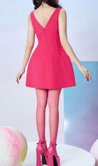 PINK BOWKNOT STRAPPY MINI DRESS-Oh CICI SHOP