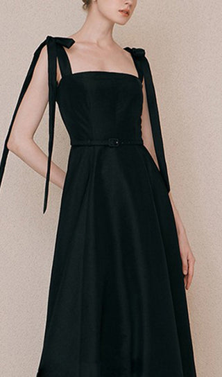 TIE SUSPENDER DRESS IN BLACK-Oh CICI SHOP