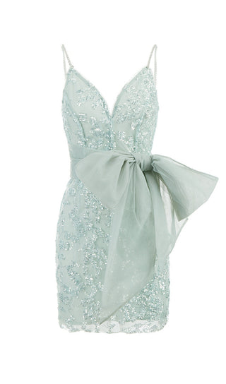 GREEN BOW SPARKLY MINI DRESS-Oh CICI SHOP