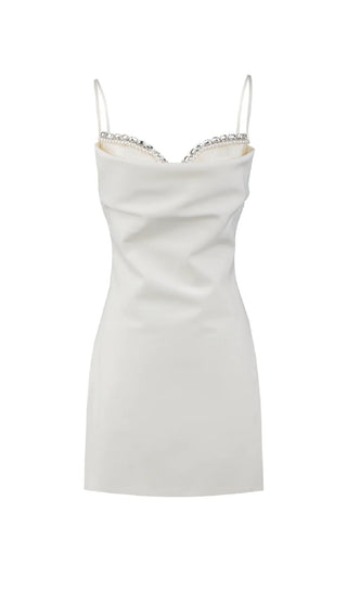 Embellished Mini Dress In White