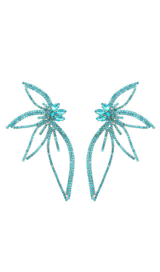 CRYSTAL FLOWER EARRINGS IN BLUE Earrings styleofcb 