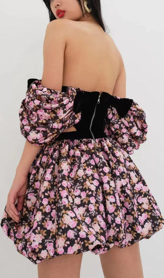 FLORAL OFF SHOULDER MINI DRESS-Oh CICI SHOP