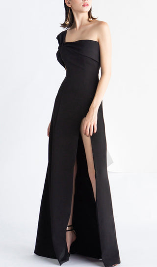 ONE-SHOULDER MOP DRESS IN BLACK-Oh CICI SHOP