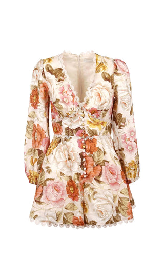 FLORAL-PRINT LINEN PLAYSUIT-Oh CICI SHOP