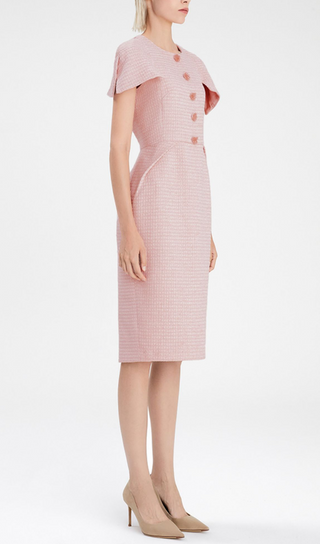 PINK TWEEDS BODYCON MIDI DRESS