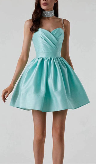 DIAMOND SUSPENDER DRESS IN MINT GREEN-Oh CICI SHOP