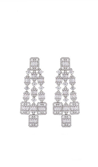 AQUARE LONG ZIRCON EARRINGS