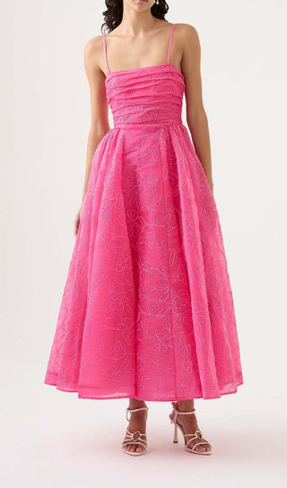 ASYMMETRICALLY GATHERED MAXI DRESS IN ORGANZA DRESS OH CICI 