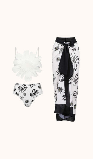 Aurea Flower Swimwear Three Piece Set Swimwear styleofcb 