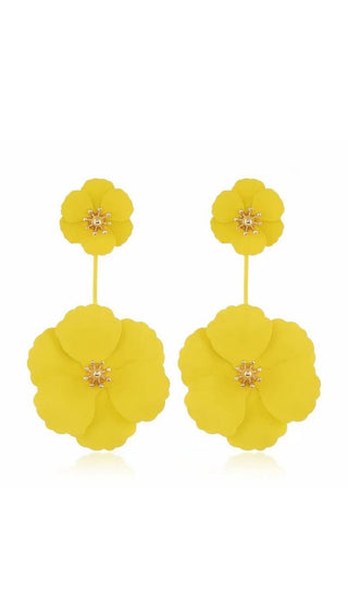 BOHEMIAN ALLOY FLOWER LONG EARRINGS