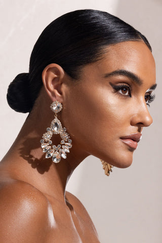 WHITE CRYSTAL CHANDELIER DROP EARRINGS JEWELLERY styleofcb 