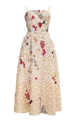 FLOWER RHINESTONE SUSPENDER DRESS IN WHITE OH CICI 