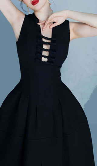 HOLLOW HIGH WAIST A-LINE DRESS DRESS sis label 