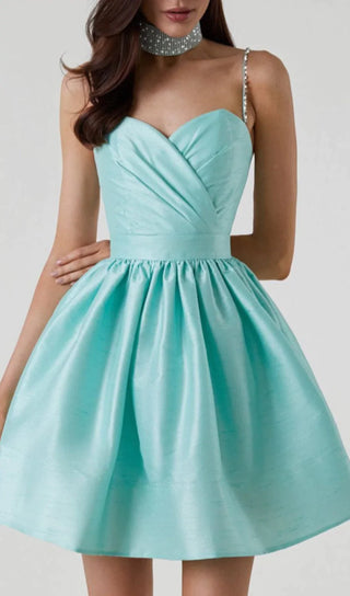 DIAMOND SUSPENDER DRESS IN MINT GREEN-Oh CICI SHOP