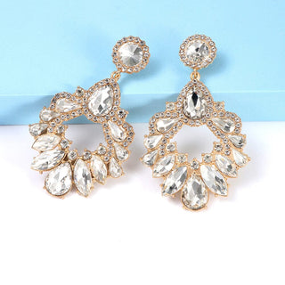 WHITE CRYSTAL CHANDELIER DROP EARRINGS JEWELLERY styleofcb 