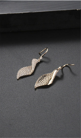 SPRIAL LONG ZIRCON EARRINGS