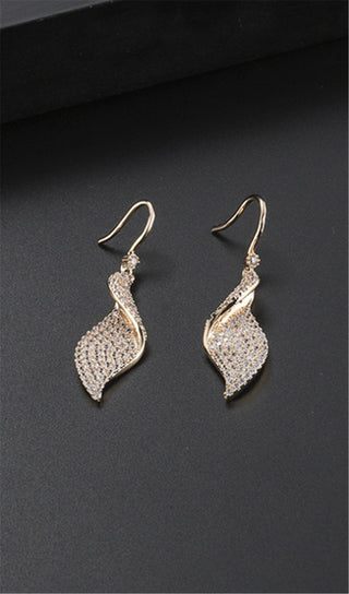 SPRIAL LONG ZIRCON EARRINGS