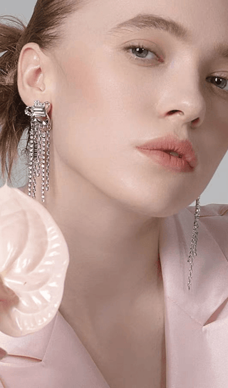 ZIRCON TASSEL EARRINGS ohmogo 