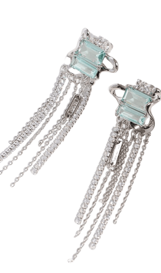 ZIRCON TASSEL EARRINGS ohmogo 